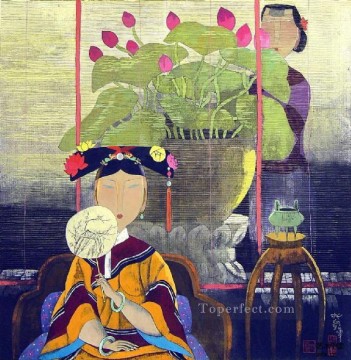 Hu yongkai Chinese lady 12 Oil Paintings